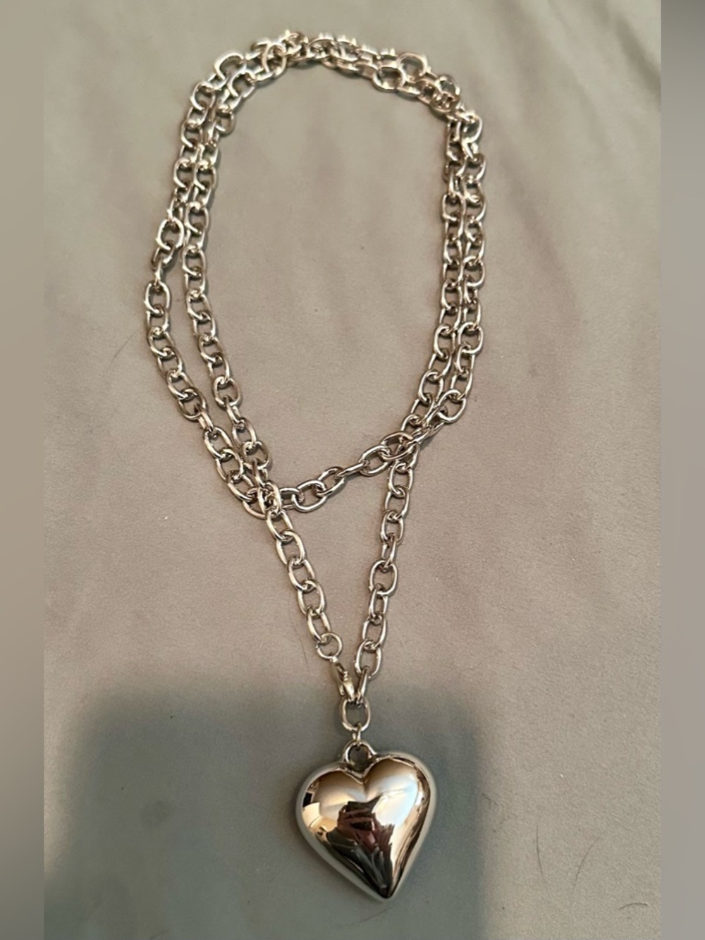 Mayamar NWT Puffy Heart Wrap Necklace / Belt - Silver (Model MM-01436) - Picture 4 of 7